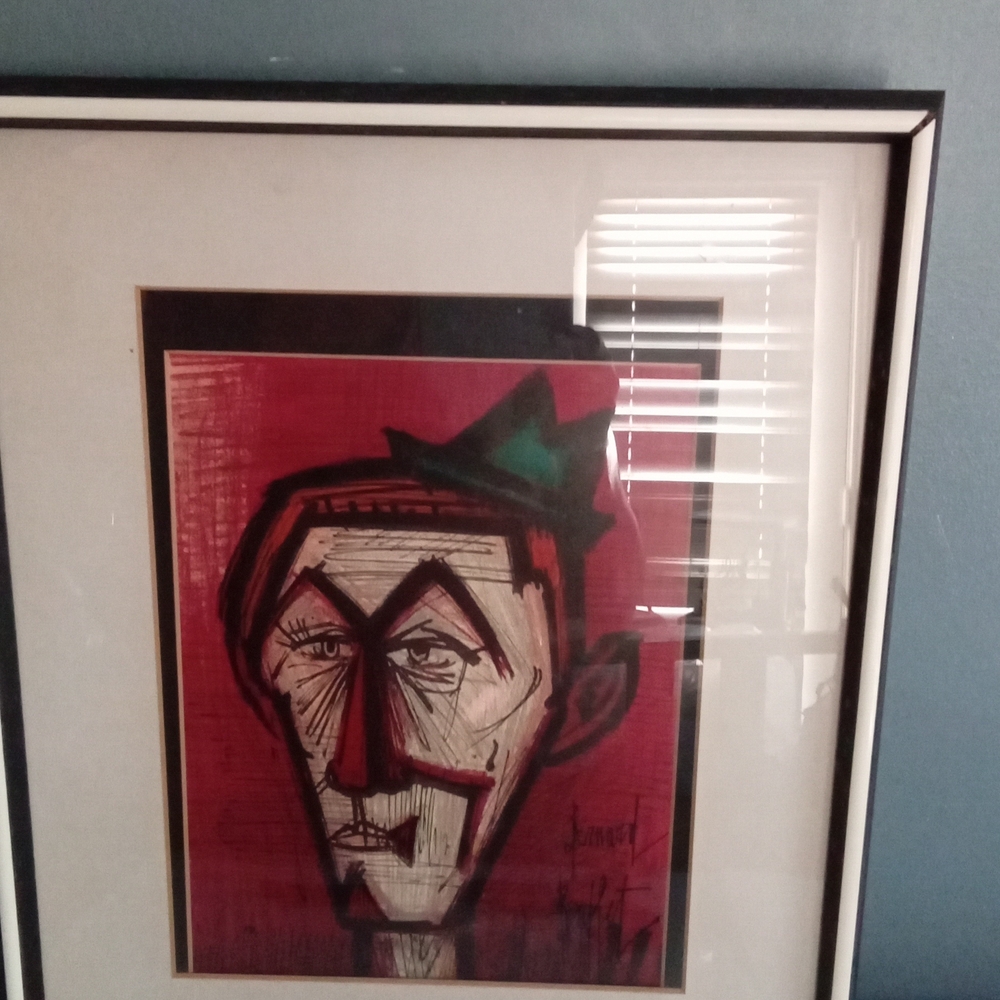 Original Art Lithograph Clown Signed Bernard Buffet Certificate of Authenticity